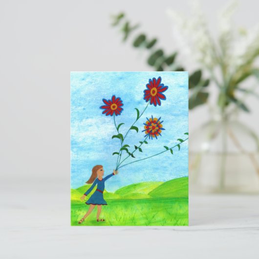  Floral  Illustratie Briefkaart (Staand voorkant)