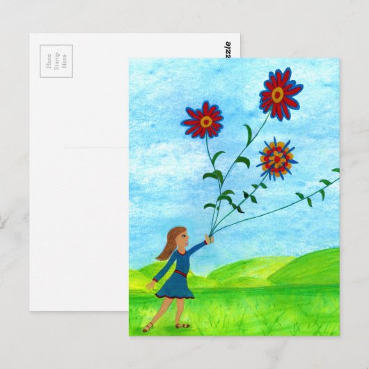  Floral  Illustratie Briefkaart (Voorkant / Achterkant)