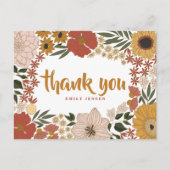 Floral Illustratie Dank u Briefkaart (Voorkant)