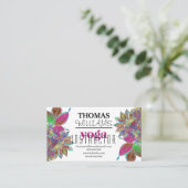 Floral illustratie yoga instructeur Mandala Henna Visitekaartje (Staand voorkant)