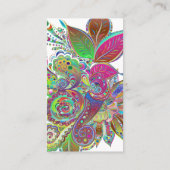 Floral illustratie yoga instructeur Mandala Henna Visitekaartje (Achterkant)