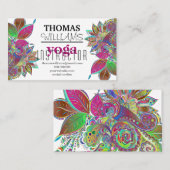 Floral illustratie yoga instructeur Mandala Henna Visitekaartje (Voorkant / Achterkant)