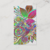 Floral illustratie yoga instructeur Mandala Henna  Visitekaartje (Achterkant)