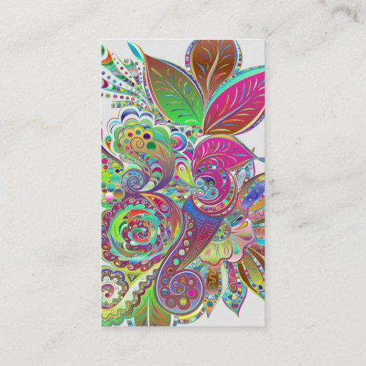 Floral illustratie yoga instructeur Mandala Henna  Visitekaartje (Achterkant)