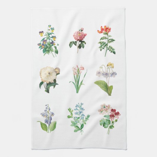  Floral Illustration minimalist Botanical Theedoek (Verticaal)