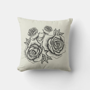 Floral Illustration of a Roos Flower Kussen