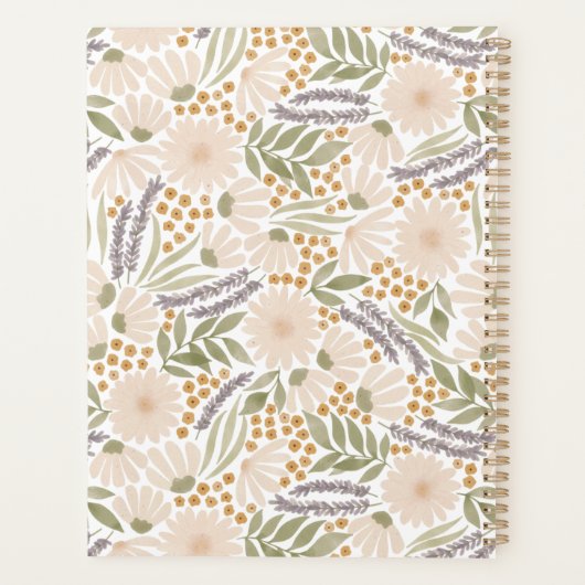 Floral Illustration Personalized Planner (Achterkant)
