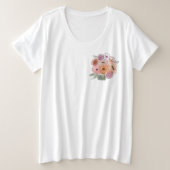Floral Illustration plus size T-Shirt (Design voorkant)