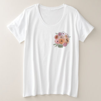 Floral Illustration plus size T-Shirt