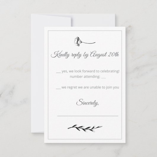 Floral Illustration Response Card (Voorkant)