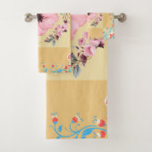 Floral Illustration, Spring geïnspireerde bloemen Bad Handdoek (Insitu)