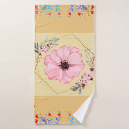 Floral Illustration, Spring geïnspireerde bloemen Bad Handdoek