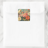 Floral Illustration Vierkante Sticker (Tas)