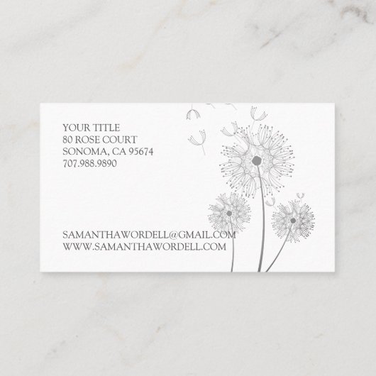 Floral Illustration Visitekaartje (Achterkant)