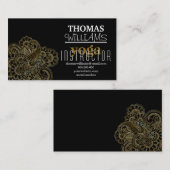 Floral illustration yoga instructor Mandala Henna Visitekaartje (Voorkant / Achterkant)