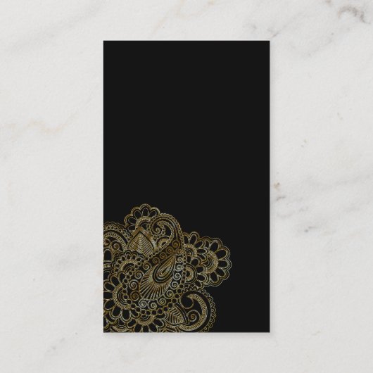 Floral illustration yoga instructor Mandala Henna Visitekaartje (Achterkant)