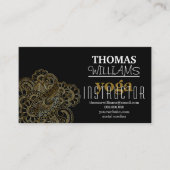 Floral illustration yoga instructor Mandala Henna Visitekaartje (Voorkant)