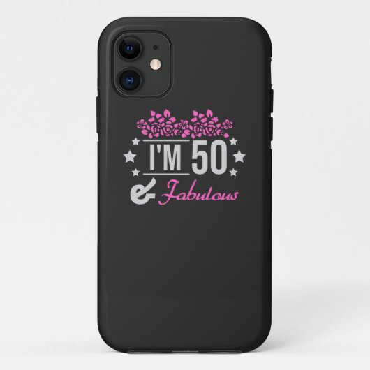 floral im 50 jaar oud en geweldig gezegde Case-Mate iPhone case (Achterkant)