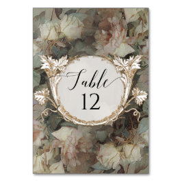 Floral Impressionist Rozen Roze Wit Wint Weddensch Kaart