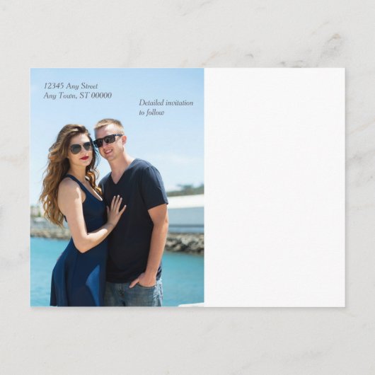 Floral Impressions Foto slaat de datum van het huw Aankondigingskaart (Achterkant)