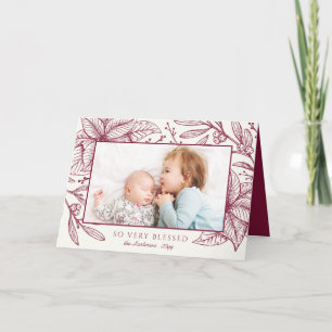 Floral Imprint   Horizontal Plum   Photo Holiday Feestdagen Kaart