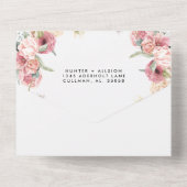 Floral in één weddenschap all in one uitnodiging (Achterkant)