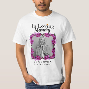 Floral in Loving Memory Foto verlies moeder T-Shi T-shirt
