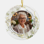 Floral In Loving Memory Memorial Funeral Keepsake Keramisch Ornament (Voorkant)