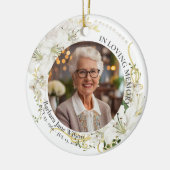 Floral In Loving Memory Memorial Funeral Keepsake Keramisch Ornament (Links)