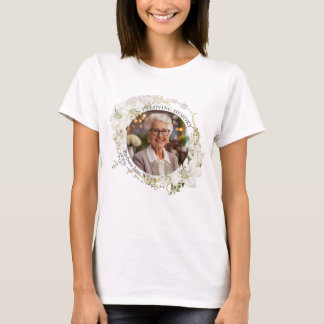Floral In Loving Memory Memorial Funeral Keepsake T-shirt