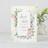Floral in Zachte Kleuren sparen de Datum Save The Date (Staand voorkant)