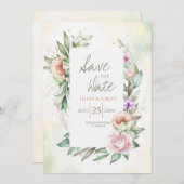 Floral in Zachte Kleuren sparen de Datum Save The Date (Voorkant / Achterkant)