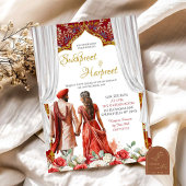 Floral India Rokka bruiloft uitnodiging