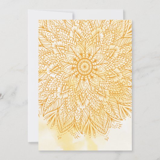 Floral Indian Groom Haldi Ceremony Kaart (Achterkant)