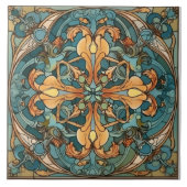 Floral Indigo Azulejo Tegels Tegeltje (Voorkant)