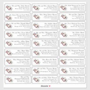 Floral individuele bruiloft gast Adresetiketten Sticker
