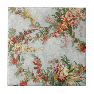 Floral Industrial arts uit de 19e eeuw  Tegeltje