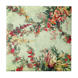 Floral Industrial arts uit de 19e eeuw   Tegeltje