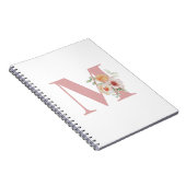 Floral Initiaal Letter Monogram Notitieboek (Rechterzijde)