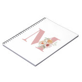 Floral Initiaal Letter Monogram Notitieboek (Linkerzijde)