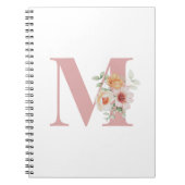 Floral Initiaal Letter Monogram Notitieboek (Voorkant)