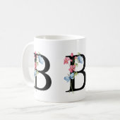 Floral Initiaal Monogram B Mok (Voorkant links)