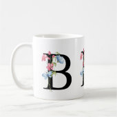 Floral Initiaal Monogram B Mok (Links)