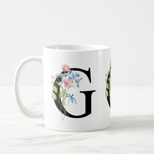 Floral Initiaal Monogram G Mok (Links)