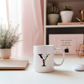 Floral Initiaal Monogram Y Mok