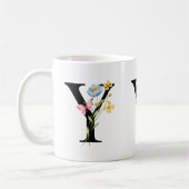 Floral Initiaal Monogram Y Mok (Links)