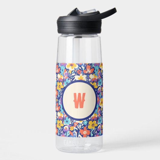 Floral Initial Water Bottle Waterfles (Links)