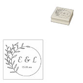 Floral Initiales-aangepast Rubberstempel (Gestempeld)