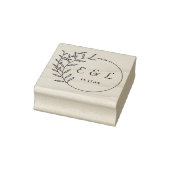 Floral Initiales-aangepast Rubberstempel (Stempel)
