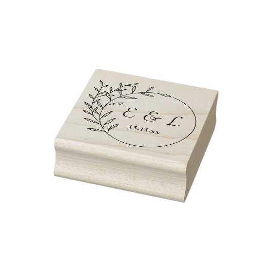 Floral Initiales-aangepast Rubberstempel (Stempel)